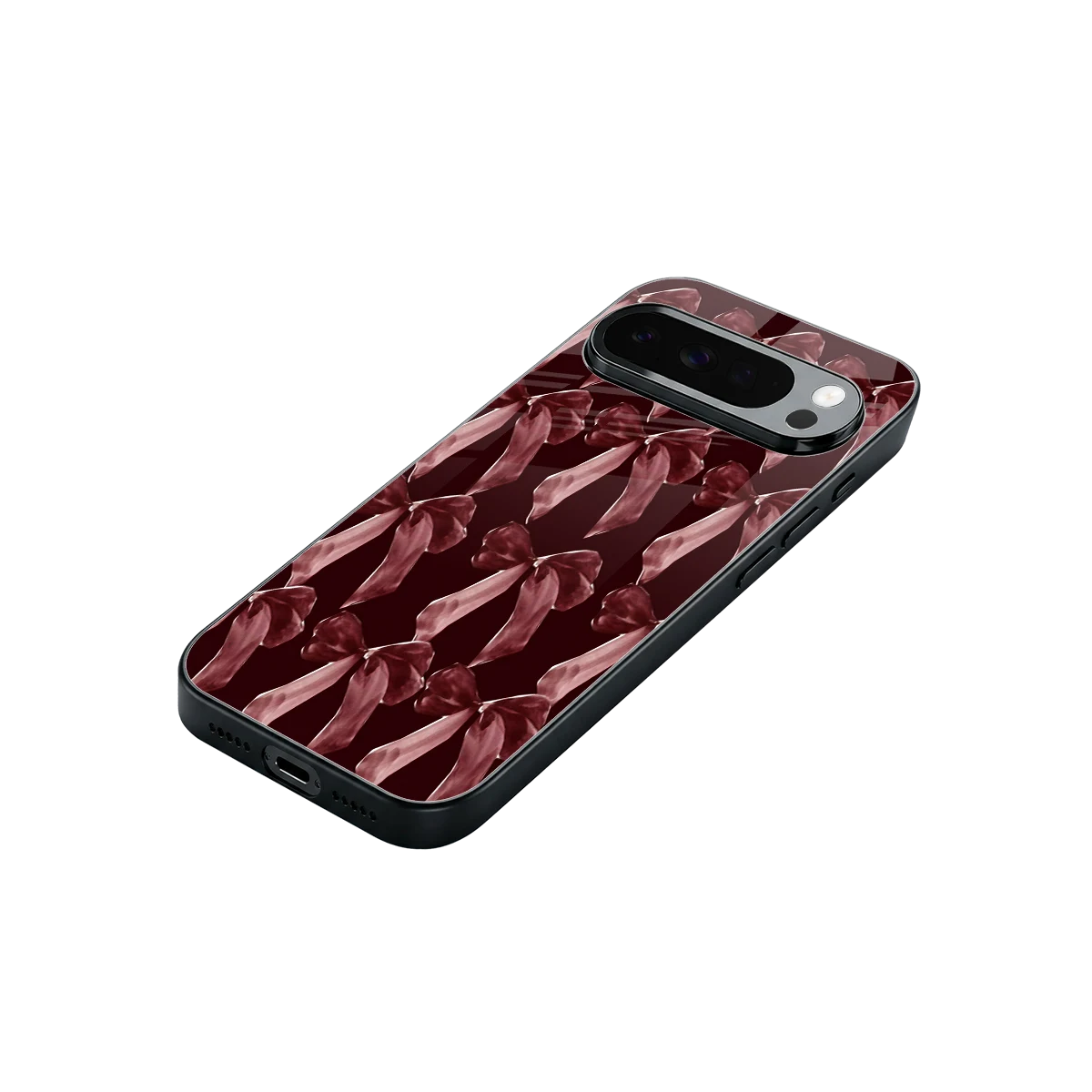 Crimson Ribbon stylish phone case for google pixel 10 pro xl | glossy glass and slim fit