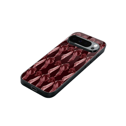 Crimson Ribbon stylish phone case for google pixel 10 pro xl | glossy glass and slim fit