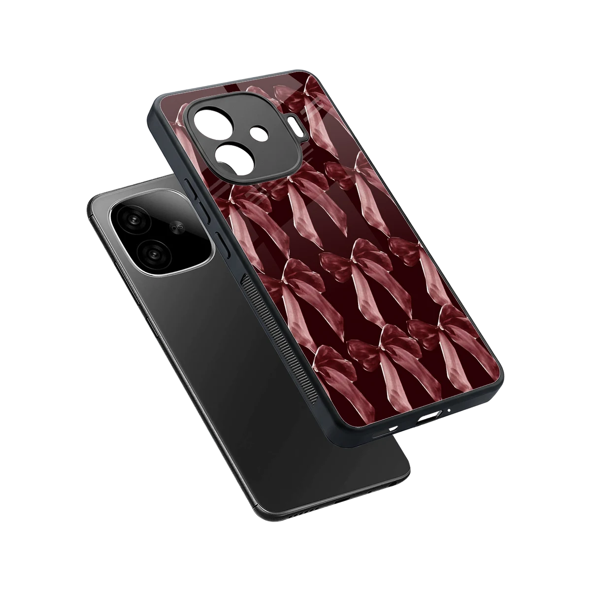 Crimson Ribbon sleek iqoo neo 10r 5g cover with tempered glass back and TPU edges