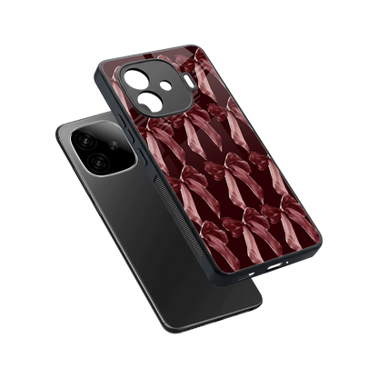 Crimson Ribbon sleek iqoo neo 10r 5g cover with tempered glass back and TPU edges