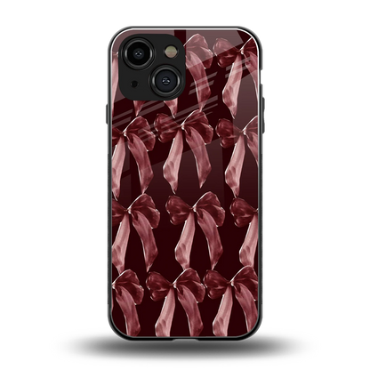 Crimson Ribbon back phone cover | glass case for iphone 13 mini