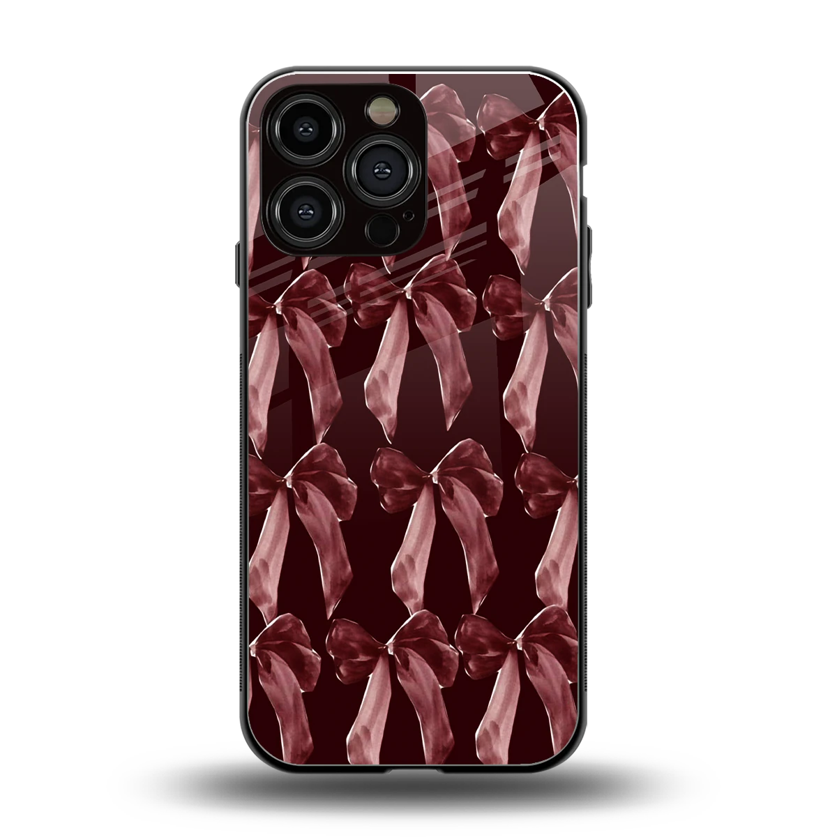 Crimson Ribbon back phone cover | glass case for iphone 13 pro max