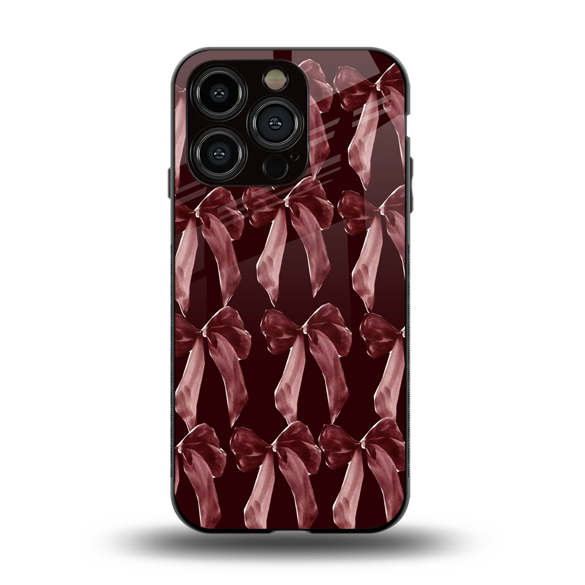 Crimson Ribbon back phone cover | glass case for iphone 13 pro