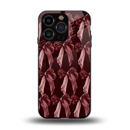 Crimson Ribbon back phone cover | glass case for iphone 13 pro