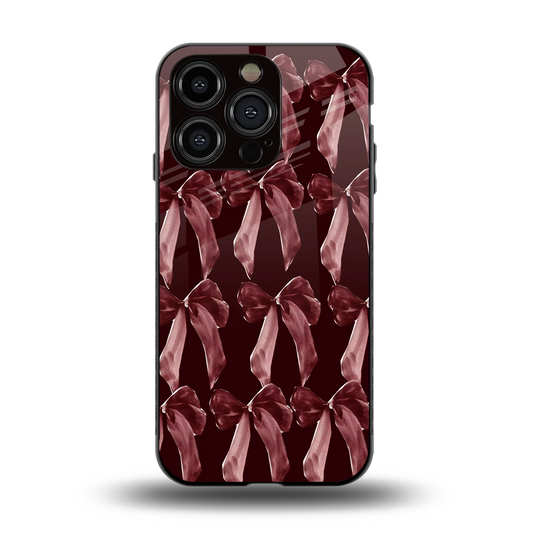 Crimson Ribbon back phone cover | glass case for iphone 13 pro