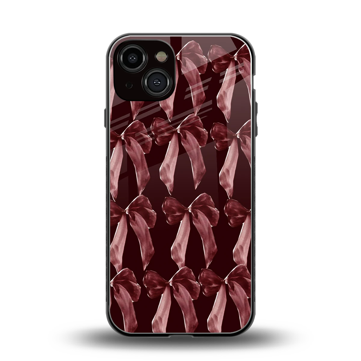 Crimson Ribbon back phone cover | glass case for iphone 13