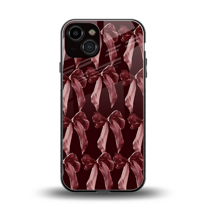 Crimson Ribbon back phone cover | glass case for iphone 14