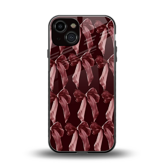 Crimson Ribbon back phone cover | glass case for iphone 14