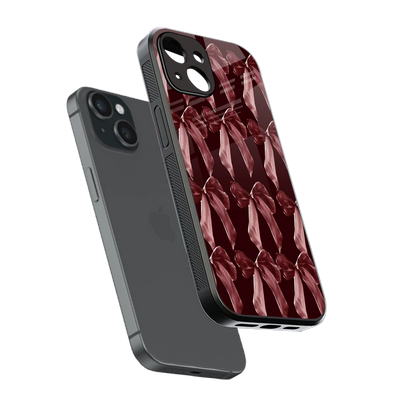 Crimson Ribbon sleek iphone 14 cover with tempered glass back and TPU edges