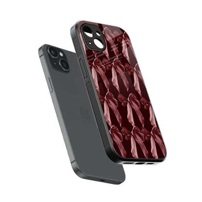 Crimson Ribbon sleek iphone 14 plus cover with tempered glass back and TPU edges