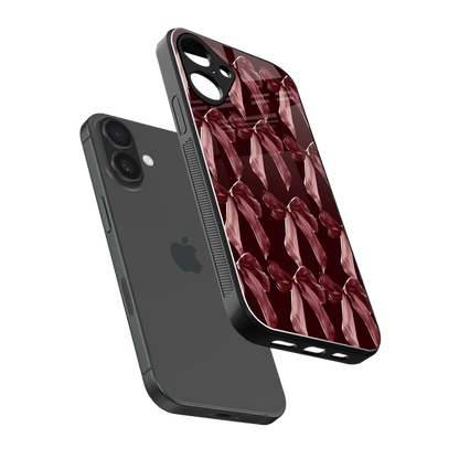 Crimson Ribbon sleek iphone 16 plus cover with tempered glass back and TPU edges