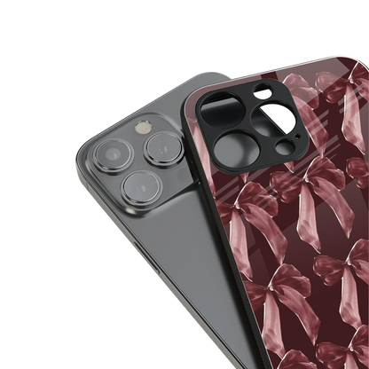Crimson Ribbon Phone Case for Iphone 16 | Glass Case