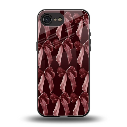 Crimson Ribbon back phone cover | glass case for iphone 16e