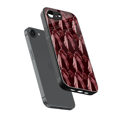 Crimson Ribbon sleek iphone 17e cover with tempered glass back and TPU edges