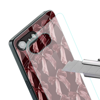 Crimson Ribbon stylish phone case for iphone 16e | glossy glass and slim fit