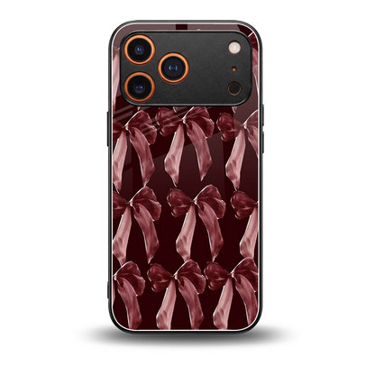 Crimson Ribbon back phone cover | glass case for iphone 17 pro