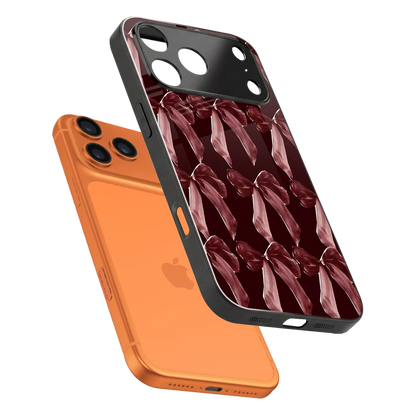 Crimson Ribbon sleek iphone 17 pro max cover with tempered glass back and TPU edges