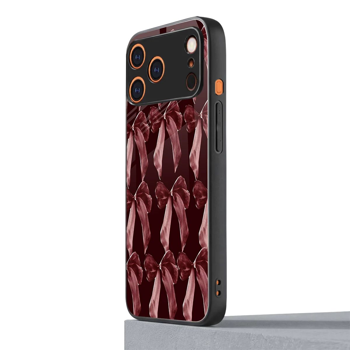 Crimson Ribbon iphone 17 pro mobile cover | shockproof glass phone case