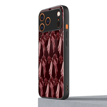 Crimson Ribbon iphone 17 pro mobile cover | shockproof glass phone case