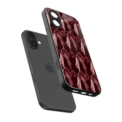 Crimson Ribbon sleek iphone 17 cover with tempered glass back and TPU edges
