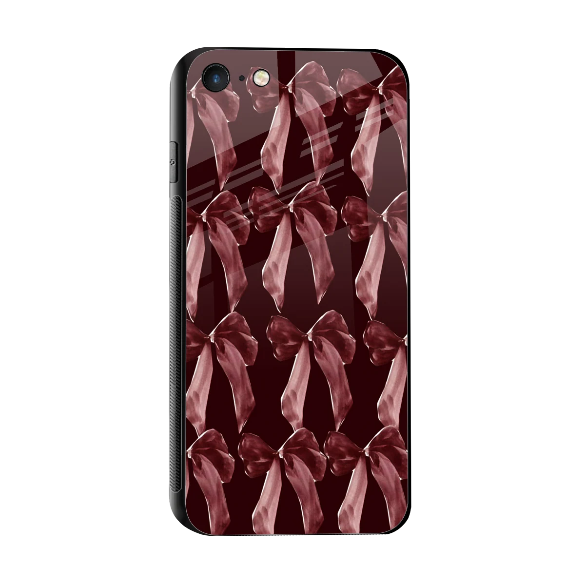 Crimson Ribbon sleek iphone 7 cover with tempered glass back and TPU edges