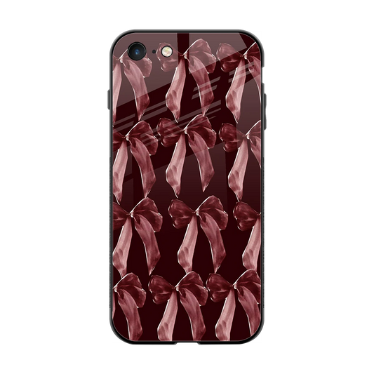 Crimson Ribbon back phone cover | glass case for iphone 7