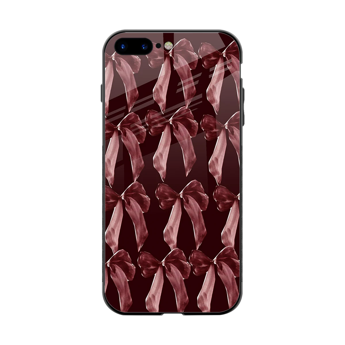 Crimson Ribbon back phone cover | glass case for iphone 7 plus