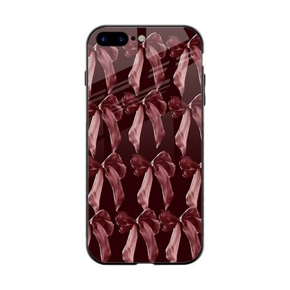Crimson Ribbon back phone cover | glass case for iphone 7 plus