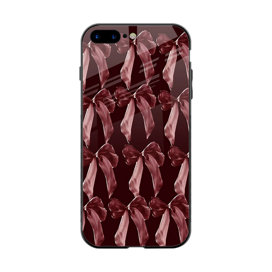 Crimson Ribbon back phone cover | glass case for iphone 7 plus
