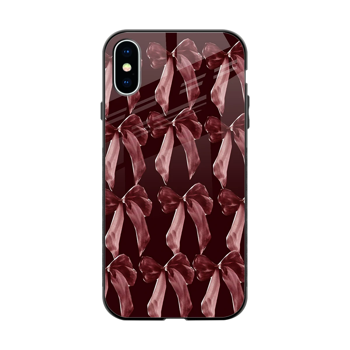 Crimson Ribbon back phone cover | glass case for iphone xs