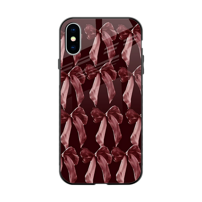Crimson Ribbon back phone cover | glass case for iphone xs