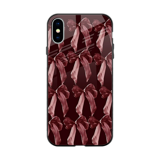 Crimson Ribbon back phone cover | glass case for iphone xs