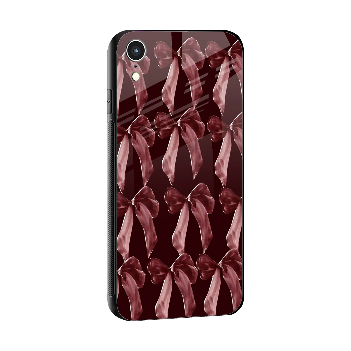 Crimson Ribbon sleek iphone xr cover with tempered glass back and TPU edges