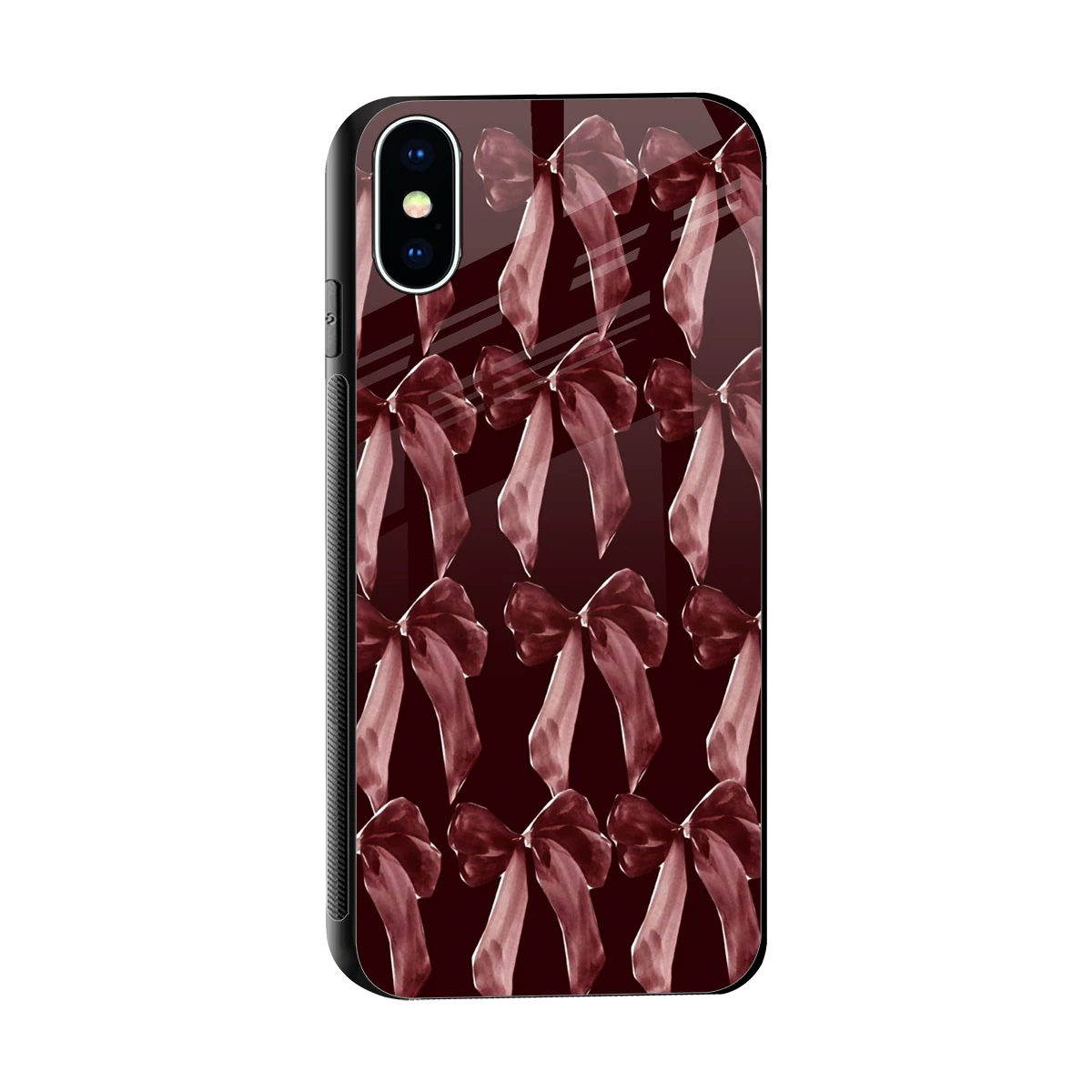 Crimson Ribbon sleek iphone xs cover with tempered glass back and TPU edges
