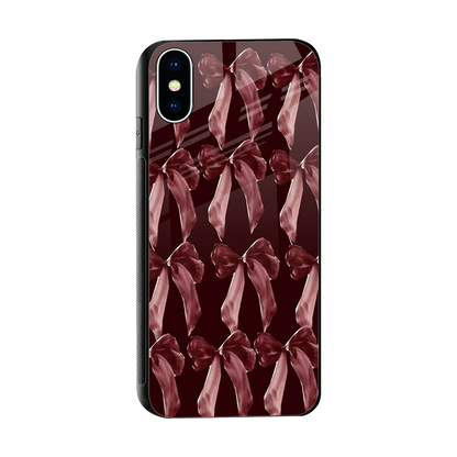 Crimson Ribbon sleek iphone xs cover with tempered glass back and TPU edges