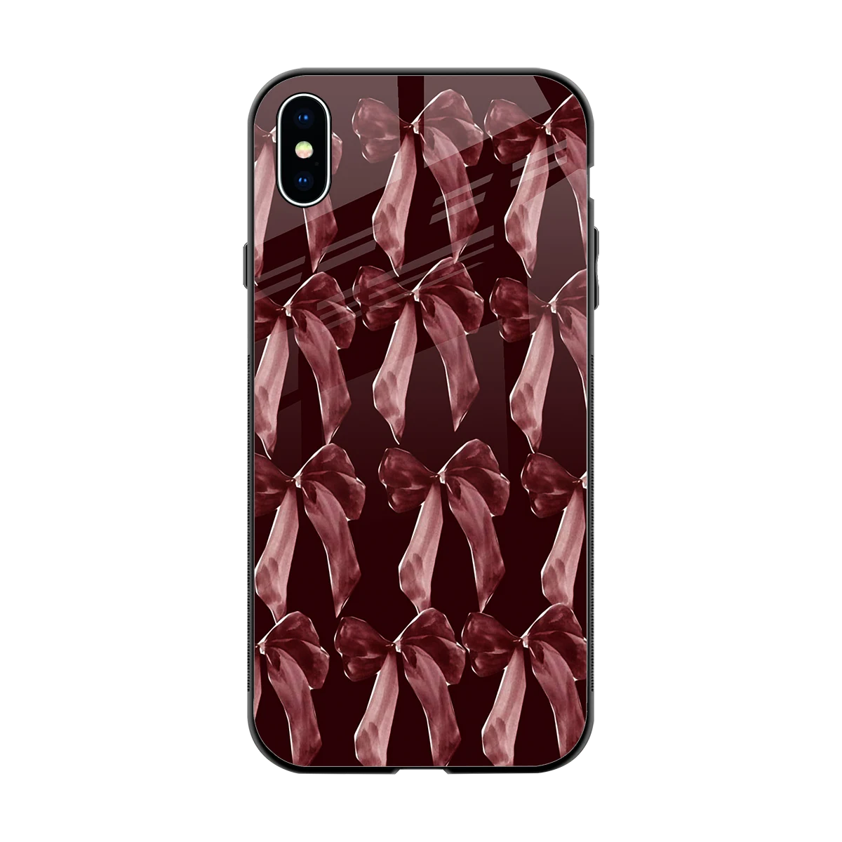 Crimson Ribbon back phone cover | glass case for iphone xs max