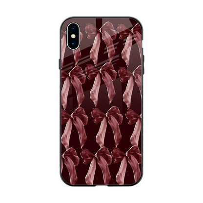 Crimson Ribbon back phone cover | glass case for iphone xs max