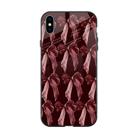 Crimson Ribbon back phone cover | glass case for iphone xs max