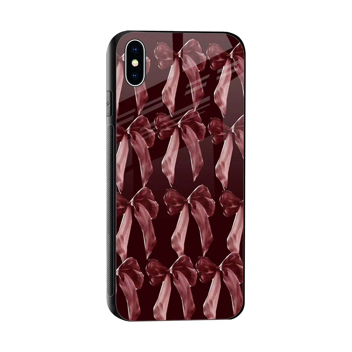 Crimson Ribbon sleek iphone xs max cover with tempered glass back and TPU edges