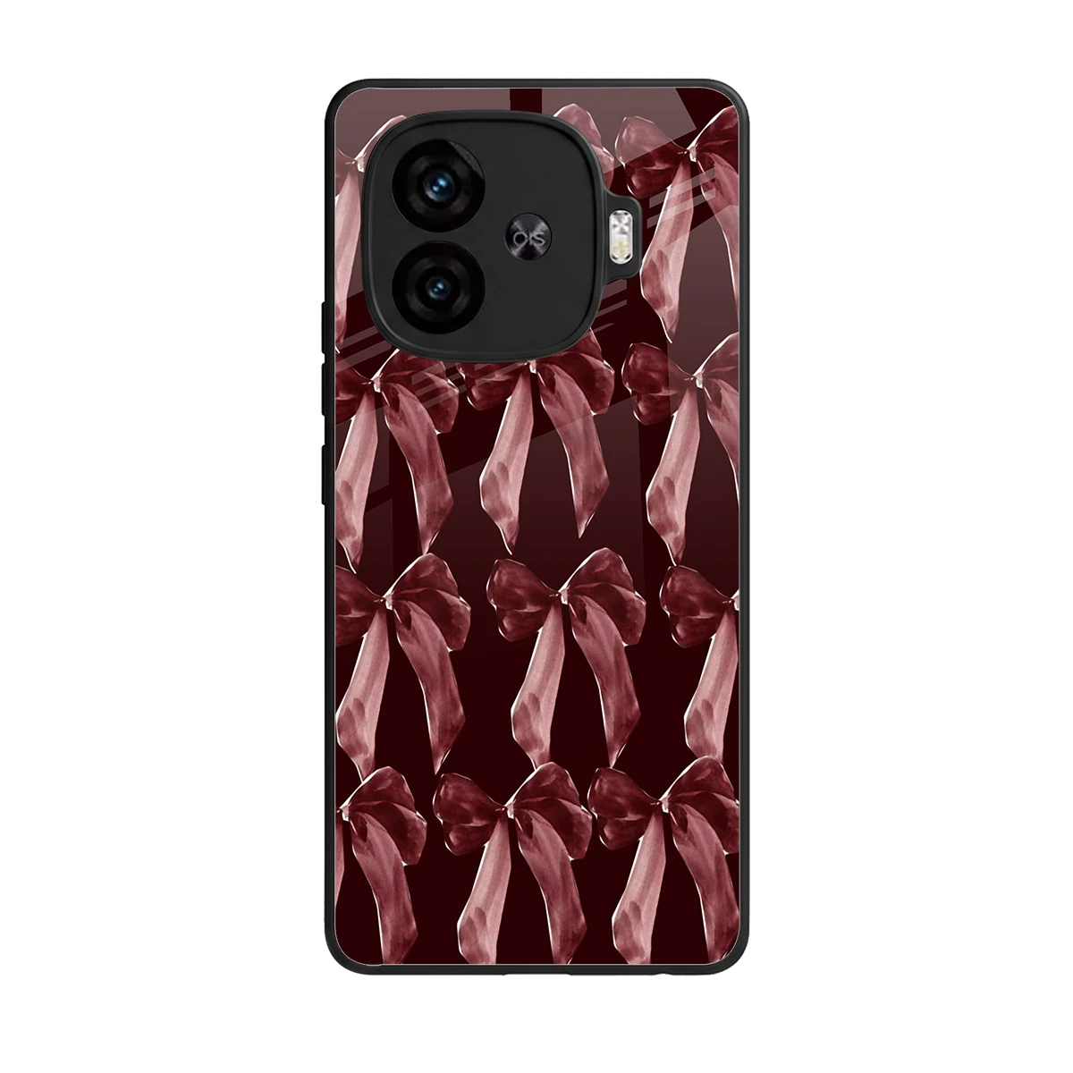 Crimson Ribbon back phone cover | glass case for iqoo neo 10r 5g