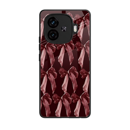 Crimson Ribbon back phone cover | glass case for iqoo neo 10r 5g