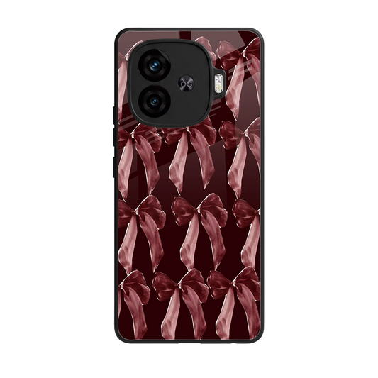 Crimson Ribbon back phone cover | glass case for iqoo neo 10r 5g