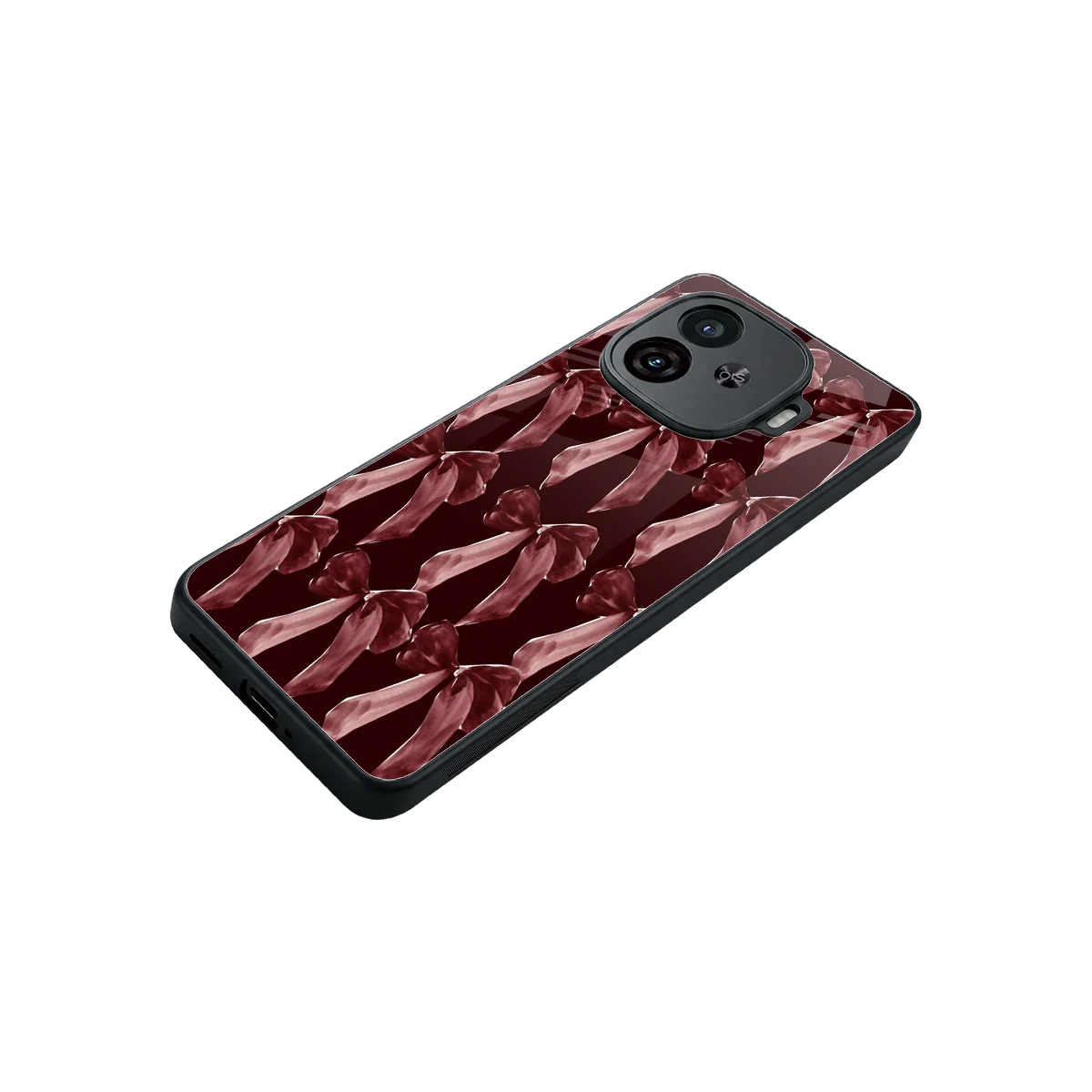 Crimson Ribbon stylish phone case for iqoo neo 10r 5g | glossy glass and slim fit