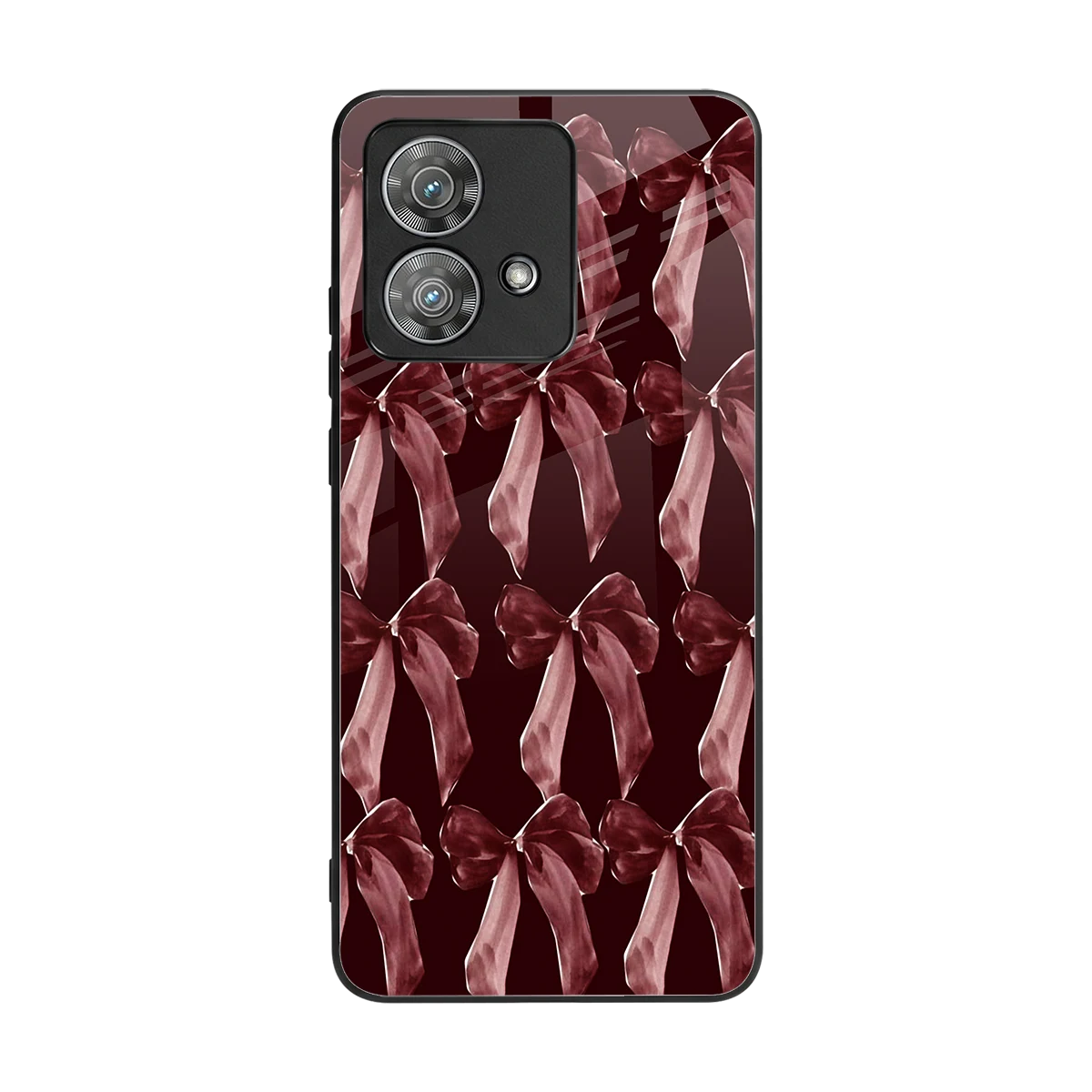 Crimson Ribbon back phone cover | glass case for motorola edge 40 neo 5g