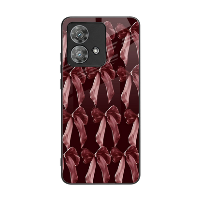 Crimson Ribbon back phone cover | glass case for motorola edge 40 neo 5g