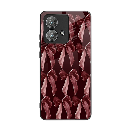 Crimson Ribbon back phone cover | glass case for motorola edge 40 neo 5g