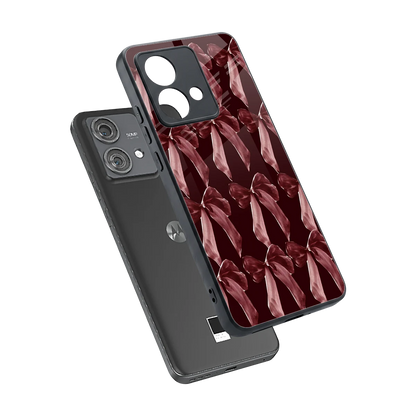Crimson Ribbon sleek motorola edge 40 neo 5g cover with tempered glass back and TPU edges