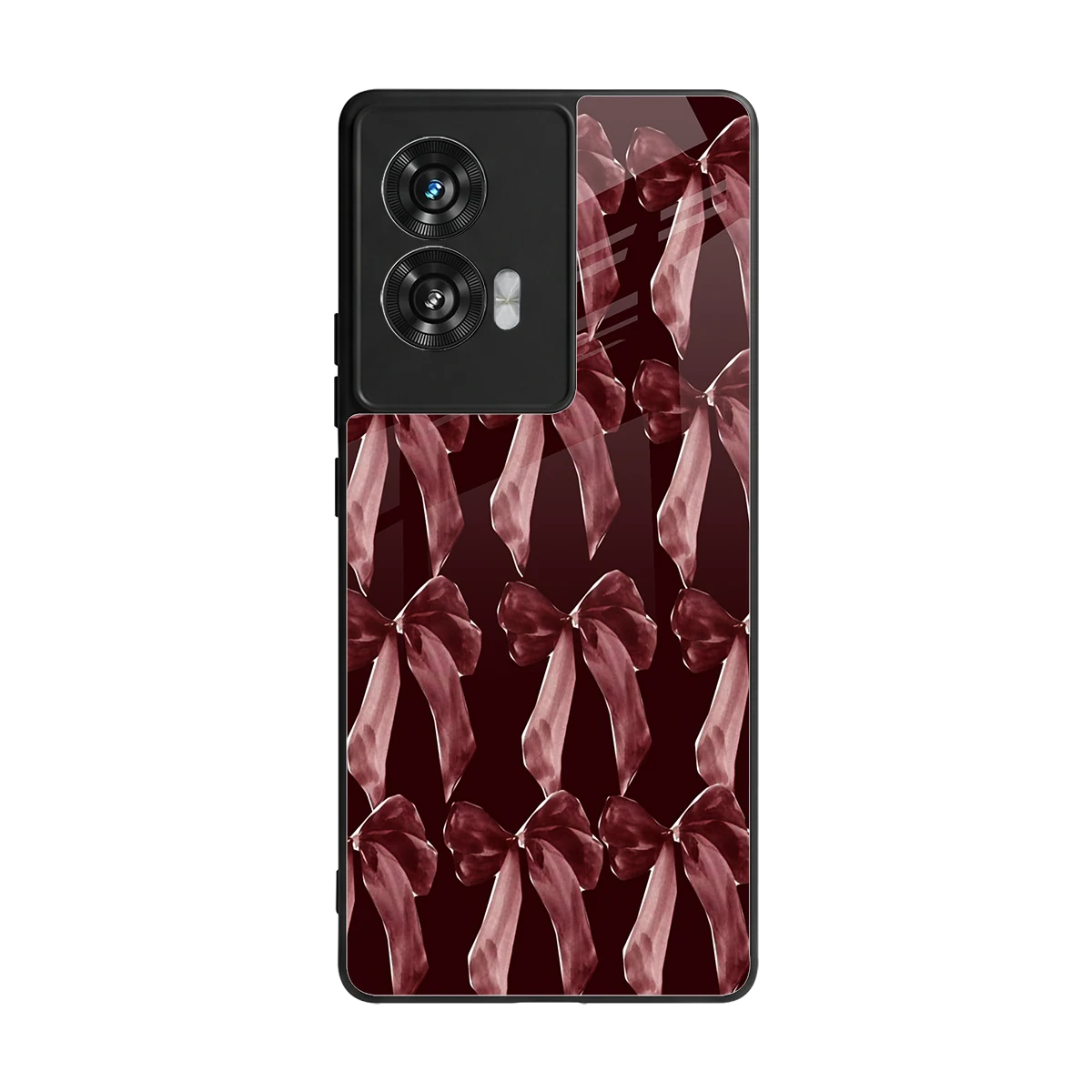 Crimson Ribbon back phone cover | glass case for motorola edge 50 fusion