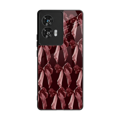 Crimson Ribbon back phone cover | glass case for motorola edge 50 fusion