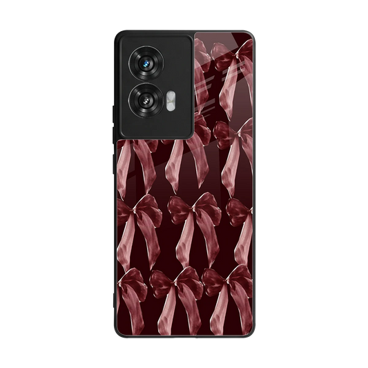 Crimson Ribbon back phone cover | glass case for motorola edge 50 fusion